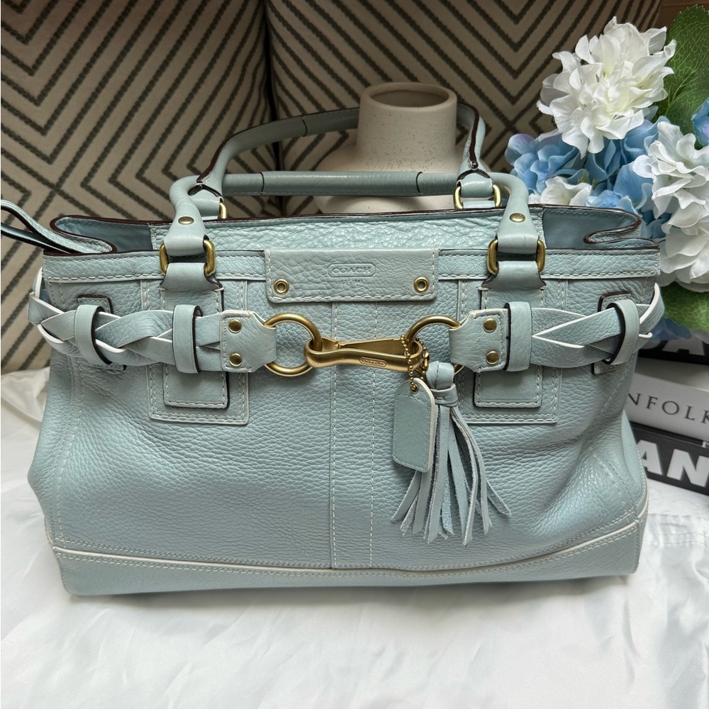 Coach Large Hampton Carryall  Satchel with Tassel Detail